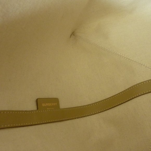 BURBERRY Mini Horseferry Linen Cotton Canvas Beach Tote - NEW - Picture 14 of 16